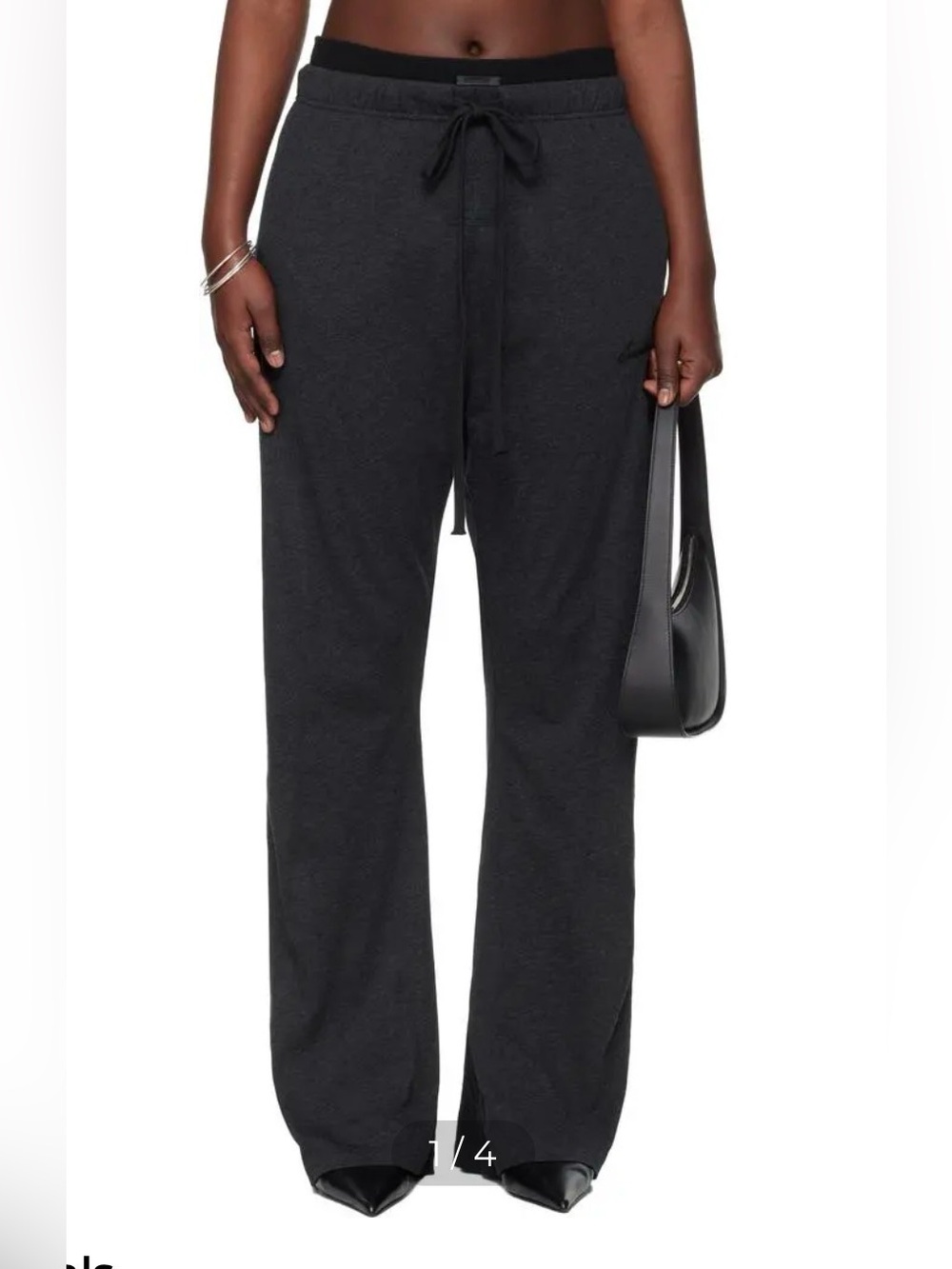Fear of God Essentials Holiday Flare Jersey lounge pant - black/grey